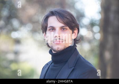 24 janvier 2022, Rome, Italie: L'acteur italien Francesco Di Napoli assiste à la photo du film ''la notte piÃ¹ lunga dell'anno'' à la Casa del Cinema de Rome (Credit image: © Matteo Nardone/Pacific Press via ZUMA Press Wire) Banque D'Images