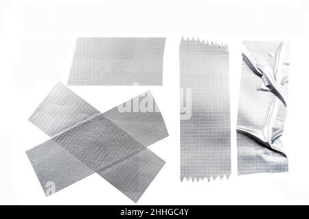 Texture du ruban adhésif sur fond blanc isolé. Banque D'Images