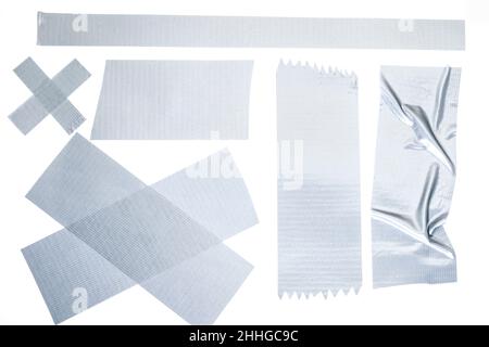 Texture du ruban adhésif sur fond blanc isolé. Banque D'Images