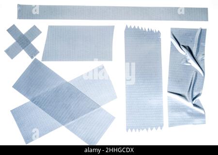 Texture du ruban adhésif sur fond blanc isolé. Banque D'Images