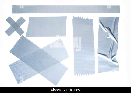 Texture du ruban adhésif sur fond blanc isolé. Banque D'Images