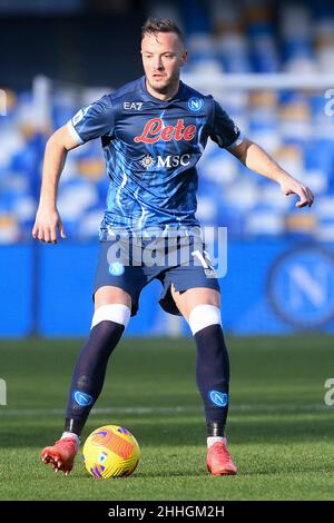 Naples, Italie.23rd janvier 2022.Amir Rrahmani de SSC Napoli pendant la série Un match entre Napoli et US Salernitana 1919 au Stadio Diego Armando Maradona, Naples, Italie, le 23 janvier 2022.Credit: Giuseppe Maffia/Alay Live News Banque D'Images