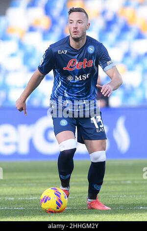 Naples, Italie.23rd janvier 2022.Amir Rrahmani de SSC Napoli pendant la série Un match entre Napoli et US Salernitana 1919 au Stadio Diego Armando Maradona, Naples, Italie, le 23 janvier 2022.Credit: Giuseppe Maffia/Alay Live News Banque D'Images