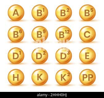 Affiche des icônes de vitamines de vie Illustration de Vecteur