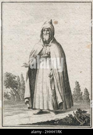 Gravure antique de 17th siècles, 'an Armenian Monk' (Ein Armenischer Monch) par Johann Christoph Weigel, connu sous le nom de Christoph Weigel The Elder (1654-1725).SOURCE : GRAVURE ORIGINALE Banque D'Images