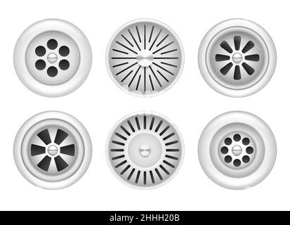 Éviers de cuisine ronds Illustration de Vecteur