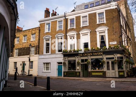 Le pub Crown Tavern à Clerkenwell Green, Londres, Angleterre, Royaume-Uni Banque D'Images