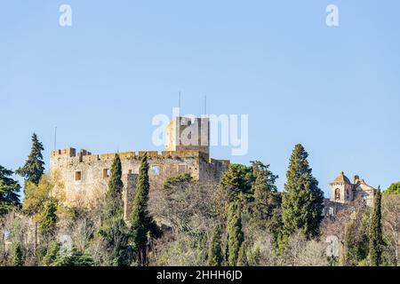 Château de Tomar (Thomar) des chevaliers Templiers et couvent du Christ au Portugal Banque D'Images