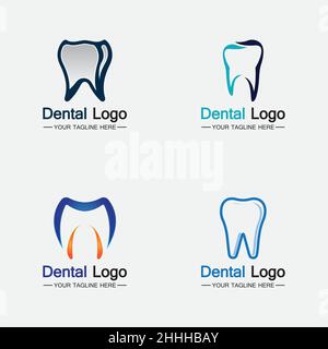Définir le modèle de vecteur de logo dentaire.logo Creative dentiste.Logo de la clinique dentaire Vector. Illustration de Vecteur