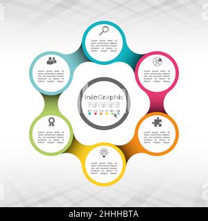 Modèle de couleur d'entreprises info graphique avec différentes options montrant le processus de travail de l'équipe Illustration de Vecteur