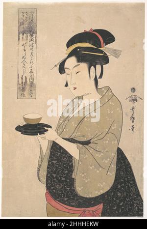 Okita du salon de thé Naniwa-ya 1790s Kitagawa Utamaro Japonais.Okita du salon de thé Naniwa-ya 55867 Banque D'Images