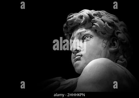 David de Michel-Ange isolé , sculpture de la Renaissance créée en marbre Banque D'Images