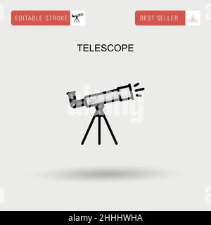 Icône de vecteur simple du télescope. Illustration de Vecteur