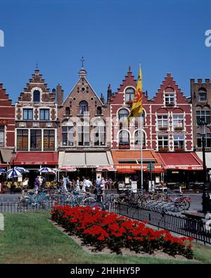Belgique.Bruges.Place du marché. Banque D'Images
