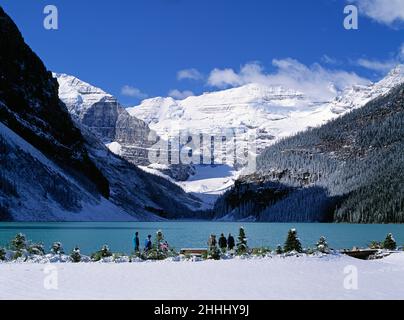 Canada.Alberta.Hiver à Lake Louise.Parc national Banff. Banque D'Images