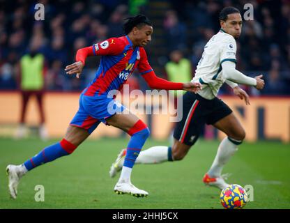 LONDRES, Royaume-Uni, JANVIER 23 : Jean-Philippe Mateta du Crystal Palace (prêt de Mayence 05) pendant la première ligue entre Crystal Palace et Liv Banque D'Images