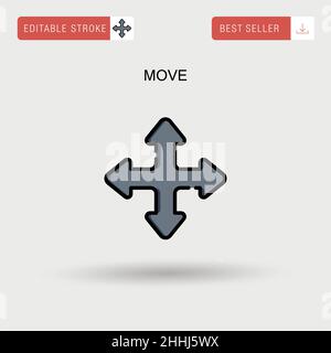 Déplacer l'icône de vecteur simple. Illustration de Vecteur