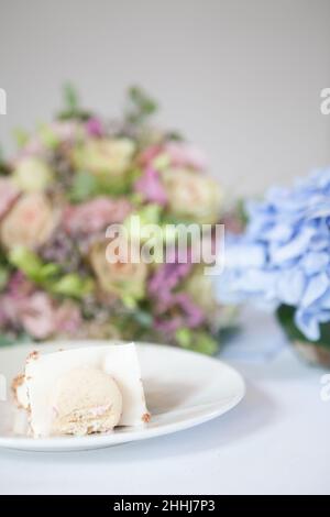 Détail d'un gâteau de mariage lors d'une fête de mariage.Photo de haute qualité Banque D'Images