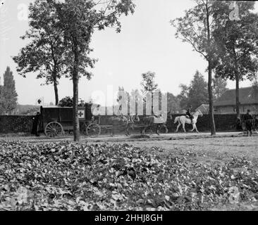 Ambulance de campagne de l'armée belge vue ici près du champ de bataille d'Audeghem.Septembre 26th 1914 Banque D'Images