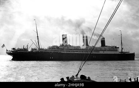 Le navire de ligne des États-Unis SS Leviathan, anciennement connu sous le nom de Vaterland avant d'être renommé en 1917.1 2th septembre 1924. Banque D'Images