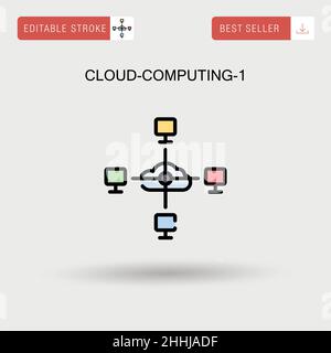 Cloud-computing-1 icône de vecteur simple. Illustration de Vecteur