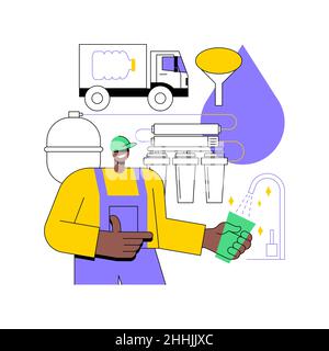 Illustration du vecteur de concept abstrait du système de filtrage de l'eau. Illustration de Vecteur