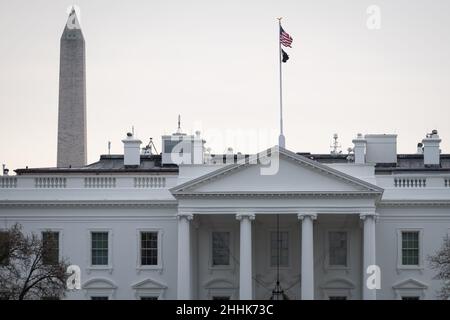 Washington, États-Unis.24th janvier 2022.Un point de vue général de la Maison Blanche, à Washington, DC, le lundi 24 janvier,2022. (Graeme Sloan/Sipa USA) Credit: SIPA USA/Alay Live News Banque D'Images