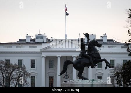 Washington, États-Unis.24th janvier 2022.Un point de vue général de la Maison Blanche, à Washington, DC, le lundi 24 janvier,2022. (Graeme Sloan/Sipa USA) Credit: SIPA USA/Alay Live News Banque D'Images