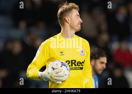 Blackburn, Royaume-Uni.24th janvier 2022.Joe Lumley #1 de Middlesbrough à Blackburn, Royaume-Uni le 1/24/2022.(Photo par Mike Morese/News Images/Sipa USA) crédit: SIPA USA/Alay Live News Banque D'Images