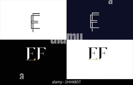 EF, FE lettres abstraites logo monogramme Illustration de Vecteur