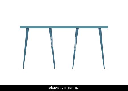 Table pour un bureau moderne, une cuisine ou un restaurant.Icône Bureau sur fond blanc.Symbole mobilier intérieur étudiant isolé.Illustration du vecteur eps Illustration de Vecteur