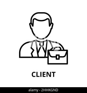 Illustration vectorielle de ligne moderne modifiable, icône client, pour la conception graphique et Web Illustration de Vecteur