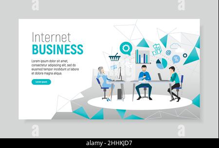 Modèle de site Web créatif de page Web pour les affaires d'Internet, illustration vectorielle Illustration de Vecteur