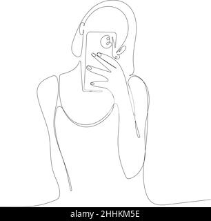 Mignon et kawaii Girl prendre la photo Illustration de Vecteur