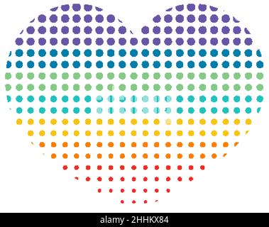 Coeur formé par l'illustration de pois colorés Illustration de Vecteur