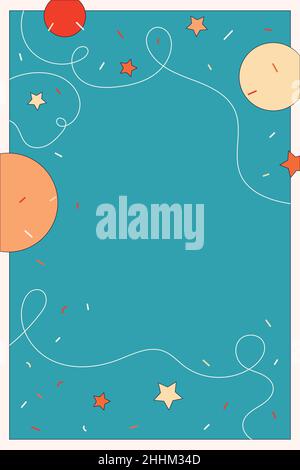 Arrière-plan abstrait avec formes, lignes et points simples. Illustration vectorielle dans un drôle de dessin animé style rétro tendance. Illustration de Vecteur