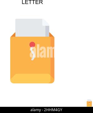 Lettre simple vector icon.Perfect color pictogramme moderne sur contour modifiable.Icônes de lettre pour votre projet d'entreprise Illustration de Vecteur