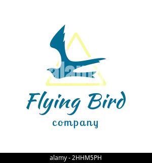 Logo vecteur oiseau volant avec triangle Illustration de Vecteur
