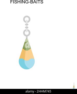 Icône vectorielle simple pour appâts de pêche.pictogramme moderne de couleur parfaite sur un tracé modifiable.Des appâts de pêche pour votre projet d'entreprise Illustration de Vecteur