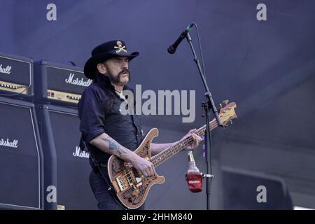 26 juillet 2015 - Corée du Sud, Ansan : Motorohead se produit sur la scène pendant le festival de Rock d'Ansan M Valley.Le festival du rock se tient chaque année en juillet.(Ryu Seung-il / Polaris) Banque D'Images