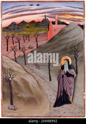 Saint Anthony l'Abbé dans la nature sauvage, peinture par Maître de l'Osservanza Triptych, vers 1435 Banque D'Images