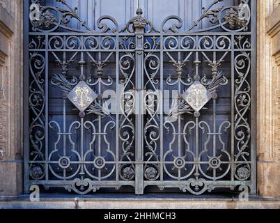 Ancienne porte métallique ornementale, Rio Banque D'Images