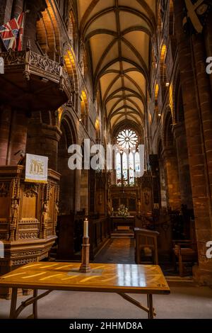 Intérieur de la cathédrale St Magnus à Kirkwall sur Mainland Orkney en Écosse Banque D'Images