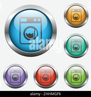 boutons en verre pour lave-linge Illustration de Vecteur