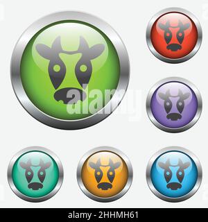 boutons en verre de vache Illustration de Vecteur