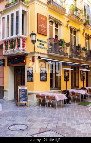 Restaurant Los Balcones de Malaga dans le centre historique (vieille ville) de Malaga, Andalousie, Espagne Banque D'Images
