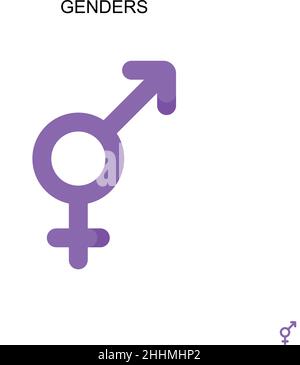 Gender simple vector icon.Perfect color pictogramme moderne sur contour modifiable.Icônes de sexes pour votre projet d'entreprise Illustration de Vecteur