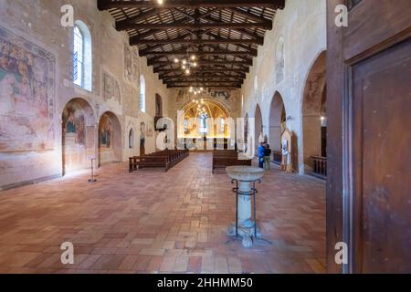 Église de Sant'Agostino, intérieur, Montefalco, Ombrie, Italie,Europe Banque D'Images