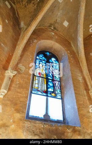 Église de Sant'Agostino, intérieur, Montefalco, Ombrie, Italie,Europe Banque D'Images