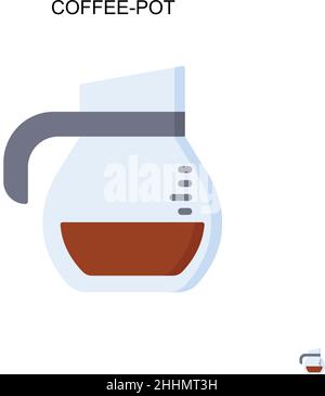 Icône vecteur simple de la cafetière.pictogramme moderne de couleur parfaite sur un tracé modifiable.Icônes de la cafetière pour votre projet d'entreprise Illustration de Vecteur